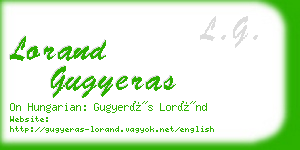 lorand gugyeras business card